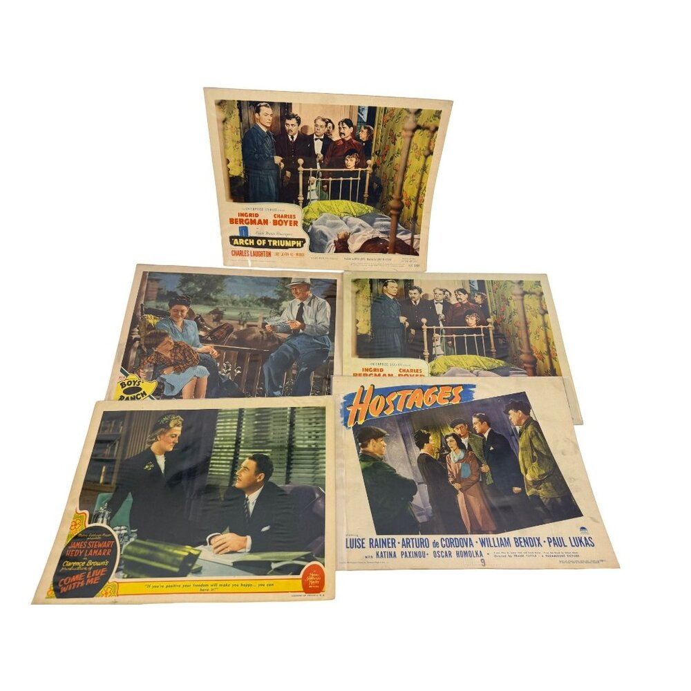 1940s Original Movie Lobby Cards Lot Classic Hollywood Ingrid Bergman Grable